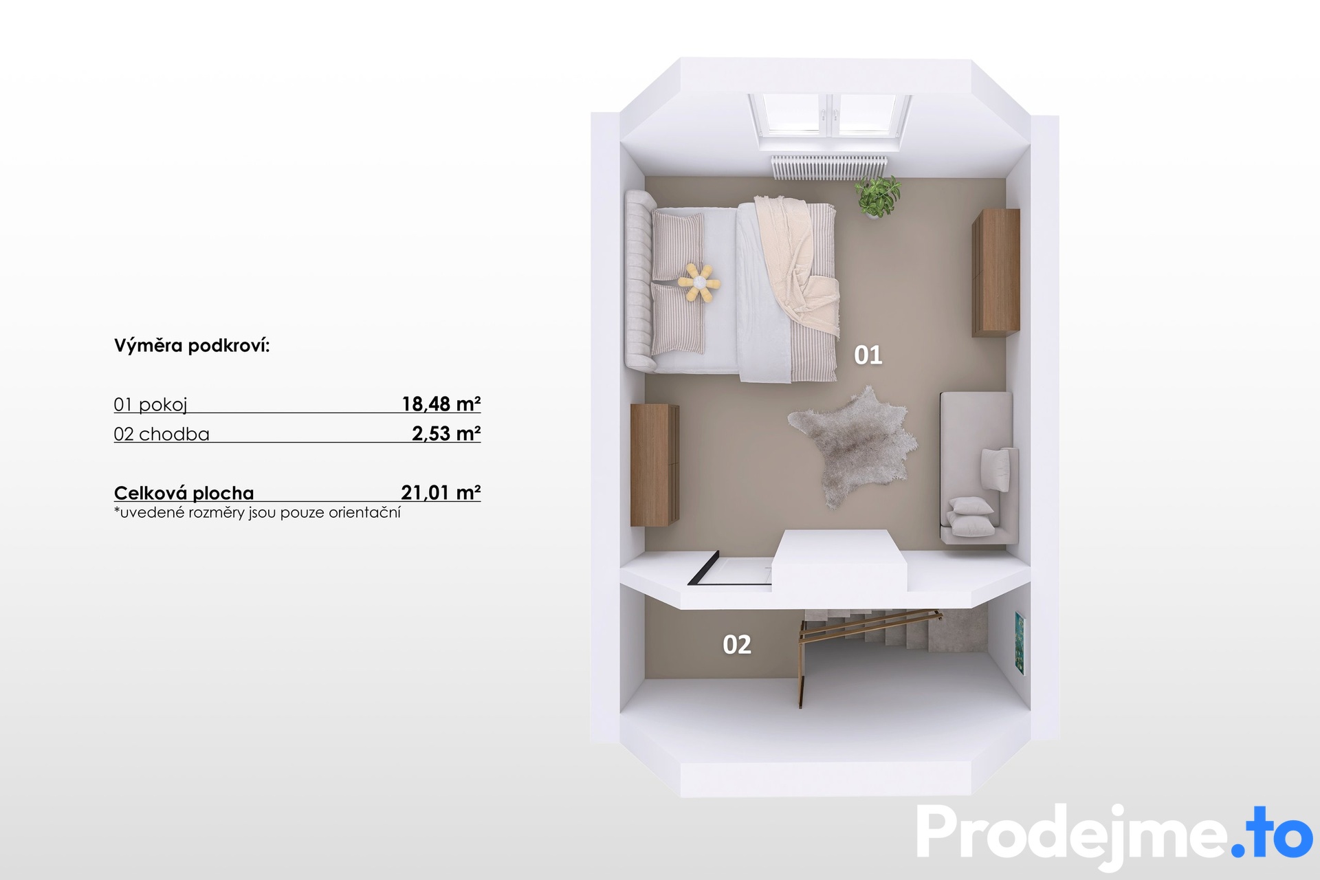 3D půdorys - podkroví
